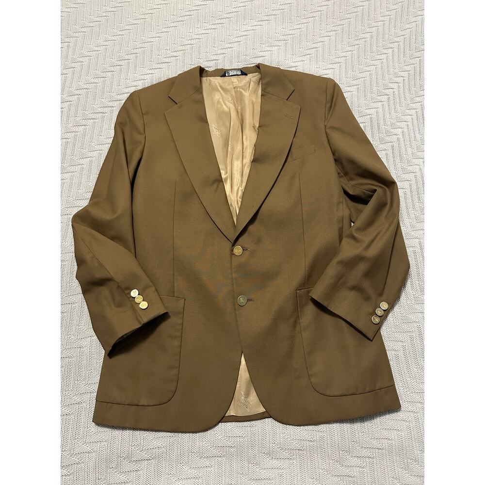 Vintage Burberry dark tan gold two button blazer size 40R